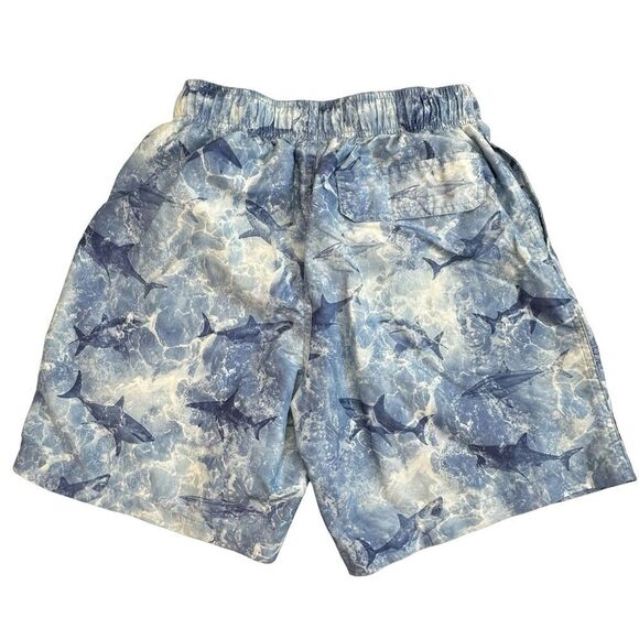 ROKKA ROLLA Quick Dry Mesh Lined Blue Shark Swim Trunks Size Small - Picture 8 of 14